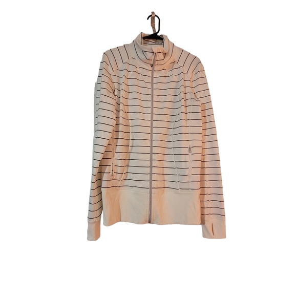 Lululemon Nice Asana Slalom stripe angel wing jacket Size 12 - Picture 6 of 12
